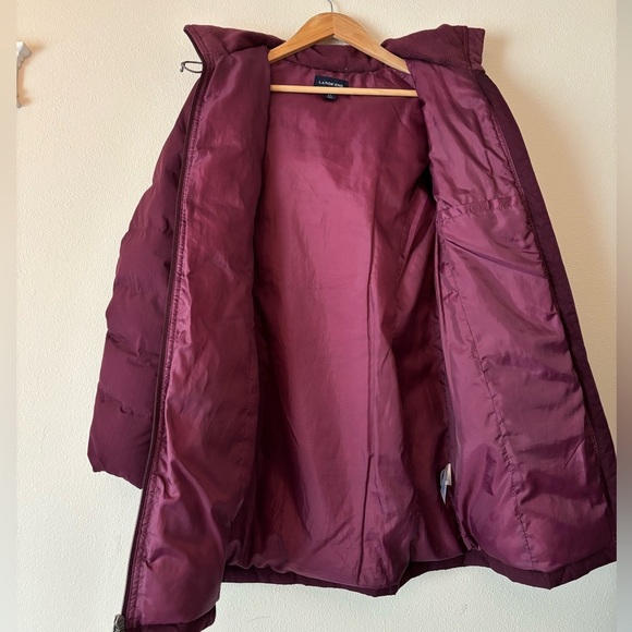 Lands' End Burgundy Wine Red Women's Hooded Down Winter Puffer Coat Size XS - Picture 4 of 5